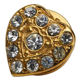 セリーヌ ハート モチーフ ピンバッジ ゴールド メッキ ラインストーン レディース CELINE 【中古】