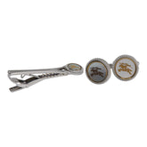 バーバリー ロゴ カフス タイピン セット シルバー メタル メンズ BURBERRY 【中古】