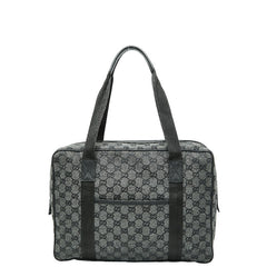グッチ GGキャンバス ビジネスバッグ ハンドバッグ 282529 グレー ブラック キャンバス レザー レディース GUCCI 【中古】