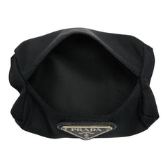 プラダ 三角ロゴプレート ティッシュケース ブラック ナイロン レディース PRADA 【中古】