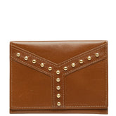 サンローラン スタッズ カードケース パスケース ブラウン レザー レディース SAINT LAURENT 【中古】