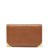 サンローラン YSLロゴ カードケース パスケース ブラウン レザー メンズ SAINT LAURENT 【中古】