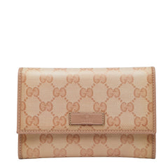 グッチ GGクリスタル 二つ折り財布 190331 ピンク PVC レザー レディース GUCCI 【中古】