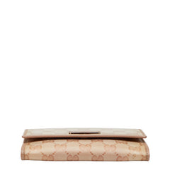 グッチ GGクリスタル 二つ折り財布 190331 ピンク PVC レザー レディース GUCCI 【中古】