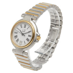 ダンヒル 腕時計 クオーツ ホワイト文字盤 ステンレススチール メッキ レディース Dunhill 【中古】