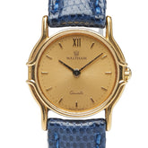 ウォルサム ベルト(社外品) 腕時計 32310.57 クオーツ ゴールド文字盤 レザー ステンレススチール レディース WALTHAM 【中古】