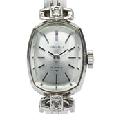 セイコー ヴィンテージ コレクション 17石 トノー ラインストーン 腕時計 11-3270 手巻き シルバー文字盤 ステンレススチール レディース SEIKO 【中古】