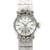 セイコー ラインストーン 腕時計 10-0900 手巻き シルバー文字盤 ステンレススチール レディース SEIKO 【中古】