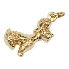 K18YG イエローゴールド プードル 犬 モチーフ ペンダントトップ レディース 【中古】