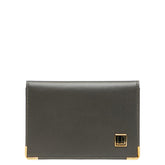 ダンヒル ロゴ 名刺入れ カードケース グレー ゴールド レザー メンズ Dunhill 【中古】