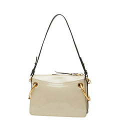 クロエ ロイ ハンドバッグ ショルダーバッグ 2WAY グレージュ エナメル レザー レディース Chloe 【中古】