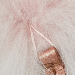 フェンディ ポンポンチャーム バッグチャーム キーホルダー ライトピンク ファー レザー レディース FENDI 【中古】