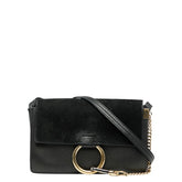 クロエ フェイ ショルダーバッグ ブラック レザー スウェード レディース Chloe 中古