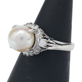 Pt900 プラチナ アコヤパール8.9mm ダイヤ0.22ct リング 指輪 レディース 10.5号 【中古】