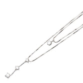 K18WG ホワイトゴールド ダイヤ0.34ct ベネチアンチェーン ネックレス レディース 【中古】