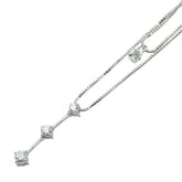 K18WG ホワイトゴールド ダイヤ0.34ct ベネチアンチェーン ペンダントネックレス レディース 【中古】