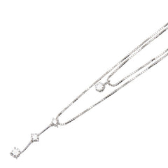 K18WG ホワイトゴールド ダイヤ0.34ct ベネチアンチェーン ネックレス レディース 【中古】