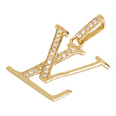 K18YG イエローゴールド ダイヤ0.20ct LVモチーフ ペンダントトップ レディース 【中古】