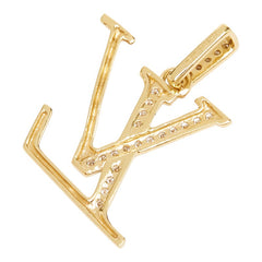 K18YG イエローゴールド ダイヤ0.20ct LVモチーフ ペンダントトップ レディース 【中古】