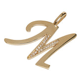 K18YG イエローゴールド ダイヤ0.13ct Mモチーフ ペンダントトップ レディース 【中古】