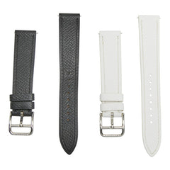 エルメス Hウォッチ用 ベルト 尾錠付き ブラック ホワイト ヴォーエプソン レディース HERMES 【中古】