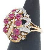 K18YG イエローゴールド Pt900 プラチナ コンビ ルビー2.40ct ダイヤ0.55ct リング 指輪 レディース 12号 【中古】