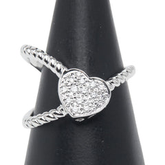 カラチ K18WG ホワイトゴールド ダイヤ0.21ct ハート モチーフ リング 指輪 メンズ CARATI 21.5号 【中古】