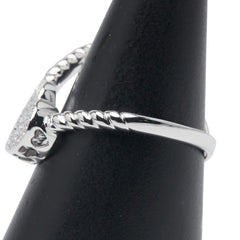 カラチ K18WG ホワイトゴールド ダイヤ0.21ct ハート モチーフ リング 指輪 メンズ CARATI 21.5号 【中古】