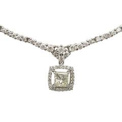 K18WG ホワイトゴールド K14WG ホワイトゴールド ダイヤ0.510ct ダイヤ0.69ct ペンダントネックレス レディース 【中古】