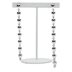 K18WG ホワイトゴールド ダイヤ ハート モチーフ ピアス レディース 【中古】