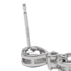 K18WG ホワイトゴールド ダイヤ ハート モチーフ ピアス レディース 【中古】