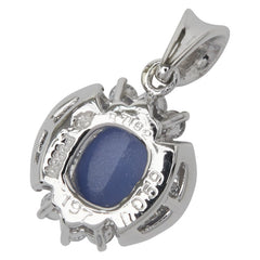Pt850 プラチナ スターサファイア1.97ct ダイヤ0.59ct ペンダントトップ レディース 【中古】