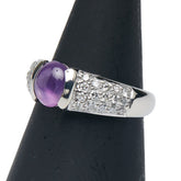 Pt900 プラチナ スターサファイア2.25ct ダイヤ0.50ct パヴェ リング 指輪 レディース 12号 【中古】