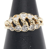 K18YG イエローゴールド ダイヤ0.35ct リング 指輪 レディース 15号 【中古】