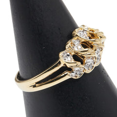 K18YG イエローゴールド ダイヤ0.35ct リング 指輪 レディース 15号 【中古】