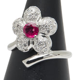 Pt900 プラチナ ルビー0.47ct ダイヤ リング 指輪 レディース 16.5号 【中古】