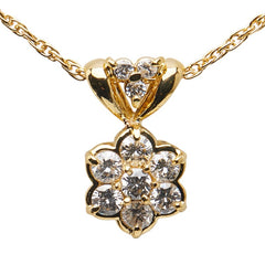 K18YG イエローゴールド ダイヤ0.51ct ペンダントネックレス レディース 【中古】