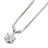 Pt900 プラチナ Pt850 プラチナ ダイヤ0.315ct プチ ペンダントネックレス レディース 【中古】