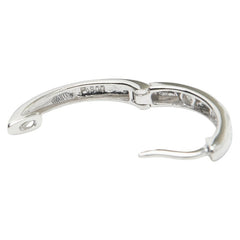 Pt900 プラチナ ダイヤ0.20ct フープ ピアス レディース 【中古】