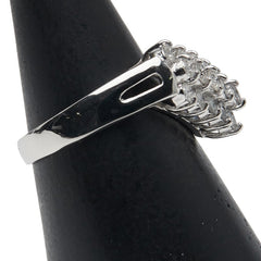 Pt900 プラチナ ダイヤ1.05ct V字 リング 指輪 レディース 9.5号 【中古】