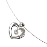 K18WG ホワイトゴールド ダイヤ0.23ct ハート モチーフ ネックレス レディース 【中古】