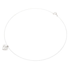 K18WG ホワイトゴールド ダイヤ0.23ct ハート モチーフ ネックレス レディース 【中古】