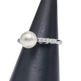 ノーブランド Pt900 プラチナ アコヤパール8.1mm ダイヤ0.10ct リング 指輪 レディース no brand 15号 【中古】