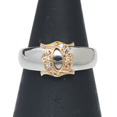 ノーブランド K18YG イエローゴールド Pt900 プラチナ コンビ ダイヤ0.065ct リング 指輪 レディース no brand 10.5号 【中古】