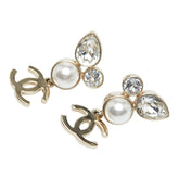 シャネル ココマーク ラインストーン パール ピアス ゴールド メッキ レディース CHANEL 【中古】