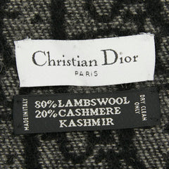 ディオール トロッター マフラー ブラック グレー ウール レディース Dior 【中古】