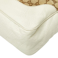 グッチ GGキャンバス バンブー ハンドバッグ ショルダーバッグ 2WAY 282315 ベージュ アイボリー キャンバス レザー レディース GUCCI 【中古】