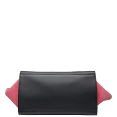 セリーヌ トラペーズ スモール トリコロール ハンドバッグ ショルダーバッグ 2WAY ブラック マルチカラー レザー スウェード レディース CELINE 【中古】