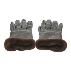 エルメス ケリーグローブ 手袋 サイズ7 1/2 ブラック ブラウン ラムスキン ファー レディース HERMES 【中古】