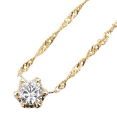 K18YG イエローゴールド ダイヤ0.20ct プチネックレス レディース 【中古】